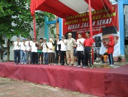 Dekalrasikan Dukungan Jokowi-Ma`ruf Amin Relawan 1 Telunjuk Kabupaten Kepulauan Meranti Adakan Senam Sehat dan Jalan Santai