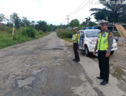 Kasat Lantas Polres Kampar Lakukan Survei Jalan Rusak di Wilayah Hukum Polres Kampar