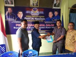 Optimis ….H Bachtiar ST MT Ikut Mendaftarkan Ke Partai Nasdem Rohil Untuk Balon Bupati Rohil. 2020 .