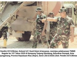 Dandim 0315/Bintan Tinjau Pelaksanaan TMMD di Tanjung Siambang