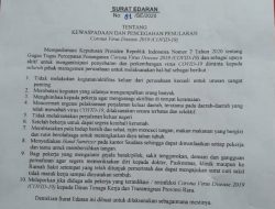 Intruksi Presiden RI Terkait Darurat Virus Corona, Gubernur Riau Keluarkan Surat Edaran No.81/SE/2020