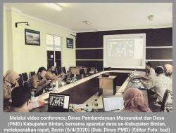 Gunakan Video Conference, Dinas PMD Bintan Gelar Rapat Bersama Aparatur Desa se-Kabupaten Bintan