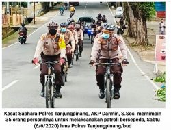Bersepeda Sat Shabara Polres Tanjungpinang Sosialisasikan “New Normal”