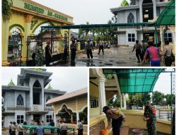 Aksi Sosial Polsek Tanjungpinang Timur Bersihkan Masjid Jelang Idul Adha
