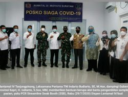 Danlantamal IV Dampingi Gubernur Kepri Berikan Bantuan SSB pada RSAL Midiato S