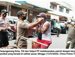 Menuju AKB, Polsek Tanjungpinang Kota, TNI dan Satpol PP Sampaikan Protokol Kesehatan