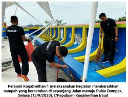 Usai Olah Raga, Personil Kogabwilhan I “Clean UP” Jembatan Dompak