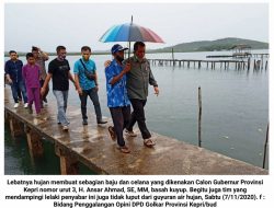 Meski Basah Kuyup, Ansar Ahmad Terobos Hujan Demi Warga Pulau dan Pesisir