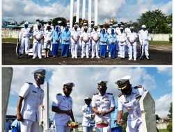 Sambut Hari Armada ke-75  Lanal Batam  Ziarah di TMP Pusara Bhakti Bulan Gebang