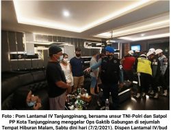 Dipimpin Danpom Lantamal IV, TNI-Polri dan Satpol PP Razia di THM Tanjungpinang