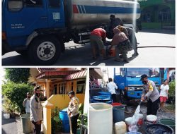 Dampak Kemarau, Polsek Tanjungpinang Timur bersama PT PRP Bagikan Air pada Masyarakat