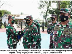 7 Prajurit Lanal Dabo Singkep Naik Pangkat