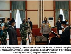 Danlantamal IV Hadiri Pelantikan Kepala Perwakilan  BPKP Kepri