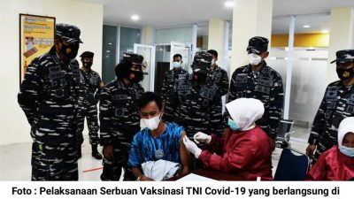 Wadanlantamal IV Tinjau Pelaksanaan Serbuan Vaksin TNI di Pelabuhan SBP Tanjungpinang