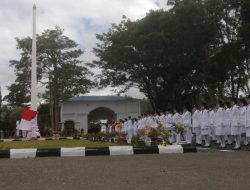 Pengibaran Bendera Merah Putih Dimasa Pandemi Covid-19 di Rayakan di Istanah Daerah Kepsul