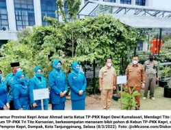 Mendagri dan Ketua Umum TP-PKK Tanam Bibit Pohon di Kebun PKK Kepri