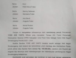 Waduh !! Beredar Surat Dukungan Dari Satu Fraksi di DPRD Limapuluh Kota Untuk Salah Satu Calon Walinagari di Kecamatan Payakumbuh