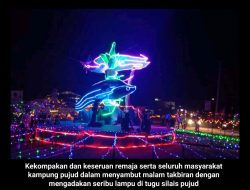 Kemeriahan Dalam Menyambut Malam Takbiran Di Kampung Pujud, Rokan Hilir, Riau