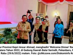 Ansar Ahmad Hadiri ‘Welcome Dinner’ Rakorgub Se-Sumatera di Riau