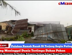 Puluhan Rumah Rusak Di Terjang Angin Puting Beliung Di Kec. Sei Bamban, Satu Warga Meninggal Tertimpa Pohon