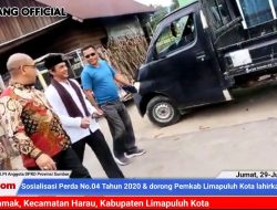 H.Nurkhalis Dt.Bijo Dirajo Sosialisasi Perda Provinsi Sumatera Barat No.04 Tahun 2020 dan Dorong Pemkab Limapuluh Kota Lahirkan Perda PLP2B