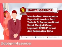 DPC Gerindra Kota Payakumbuh Sudah Mulai Menerima Pendaftaran Bacaleg
