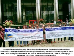 Aliansi LSM Kota Batam Laporkan Proyek Pembangunan Masjid Tanjak Batam ke KPK…