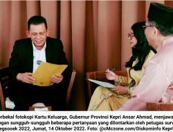 Ansar Ahmad yang Pertama Disurvei Petugas BPS: Ajak Masyarakat Kepri Sukseskan Regsosek 2022…