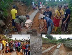 Mantap! Masyarakat Sungai Rumbai Desa Tuo Lakukan Perbaikan Jalan Dengan Cara Swadaya