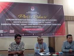 KPU Tanjab Timur Gelar Press Release Tentang Penataan Dapil dan Alokasi Kursi DPRD