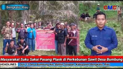 Ketua DPD KNPI Bengkalis Dampingi Masyarakat Suku Sakai Pasang Plank di Perkebunan Sawit Desa Bumbung