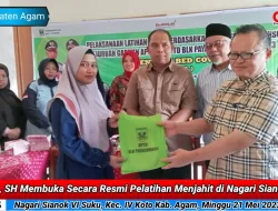 H.Rafdinal, SH Bersama BLK Payakumbuh Buka Pelatihan Menjahit Bed Cover di Nagari Sianok VI Suku