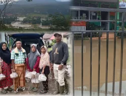 Direktur Bukik Soriak Land (BSL), Angga Agusta Bagikan Ratusan Nasi Bungkus ke Masyarakat Tarantang Terdampak Banjir