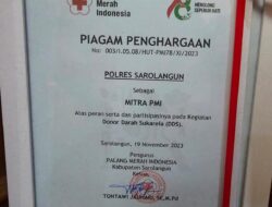 Polres Sarolangun Raih Penghargaan Palang Merah Indonesia