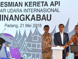 Kunjungan Kerja ke Sumbar, Presiden Jokowi Resmikan KA Bandara Minangkabau
