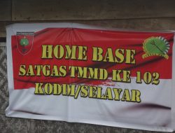 Empat Puluh Lima Orang Anggota Kodim 1415/Selayar Diterjunkan Mengisi Base Camp TMMD 102