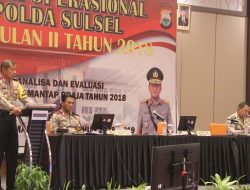 Buka Gelar Operasional Triwulan II 2018 Kapolda Sulsel Ucapkan Terima Kasih Kepada Jajaran Kapolres.