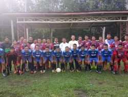 Laga Persahabatan: Tim Polres Labuhanbatu Kandaskan Tuan Rumah PS. Posda Labura Dengan Skor 3-2.