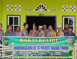 Warnai Semangat Hari Bhayangkara Ke 73, Polsek Geragai Adakan Bakti Religi