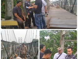 Progres Perbaikan Jembatan Gantung Desa Rumbio Diprediksi Selesai Lebih Awal