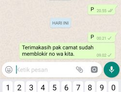 Konfirmasi Terkait Aparatur Desa Rangkap Jabatan, Camat Kampar Blokir No Wa Wartawan ?