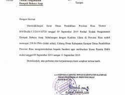 Kabut Asap Selimuti Provinsi Riau, Disdik Prov Riau Terbitkan Surat Edaran Libur Sekolah