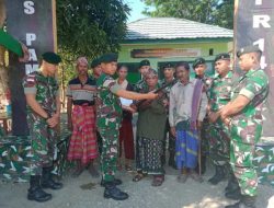Kegiatan Pembinaan Teritorial Perbatasan Satgas Pamtas RI-RDTL Yonif Raider 142/KJ, Kembali Menerima Senjata Api Dari Warga Perbatasan