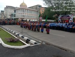 Sempena Hut Sumpah Pemuda Ke 91 , Pemkab Rohil Bersama Dandim 0321 Rohil Gelar Upacara Bersama .
