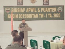 Wakili Dandim, Kasdim Buka Kegiatan Binsiap Apwil dan Puanter Triwulan I TA. 2020 Kodim 0315/Bintan