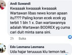 Profesi Wartawan di Hina, Pimred Media Libas News Akan Polisikan Akun Facebook “ANDI SUWANDI”