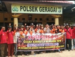 Polsek Geragai Sosialisasikan Pencegahan Kebakaran Hutan dan Lahan Bersama MPA Sekecamatan Geragai