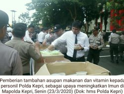 Jaga Stamina Tubuh dan Antisipasi Covid-19, Polda Kepri Beri Nutrisi Pada Personil