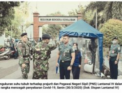 Cegah Covid-19, Prajurit dan PNS Lantamal IV “Disemprot” Cairan Disinfektan