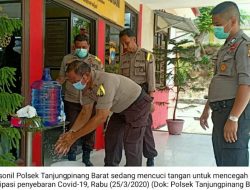 Antisipasi Covid-19, Polsek Tanjungpinang Barat Sediakan Tempat Cuci Tangan